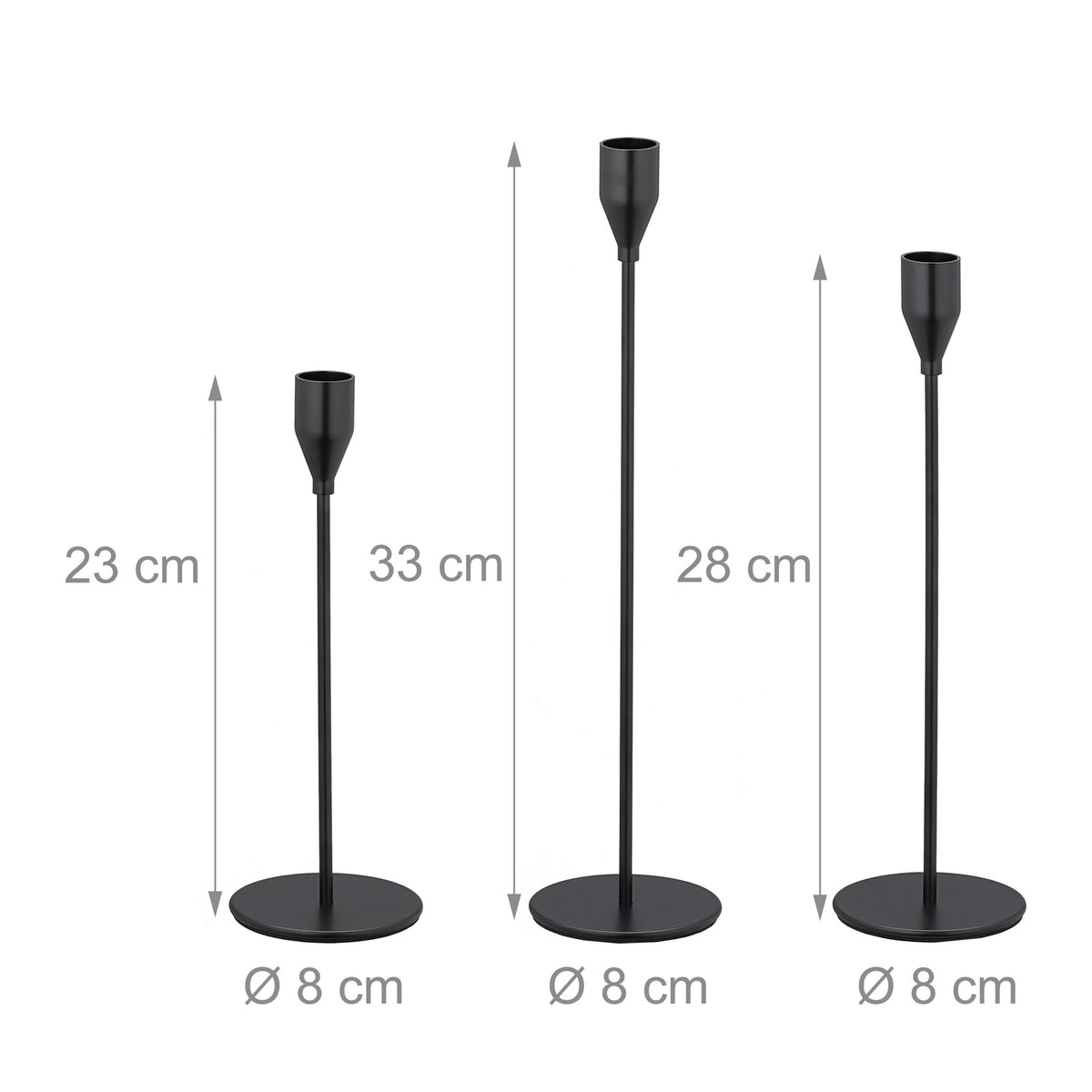 Modern candlesticks in a set of 3