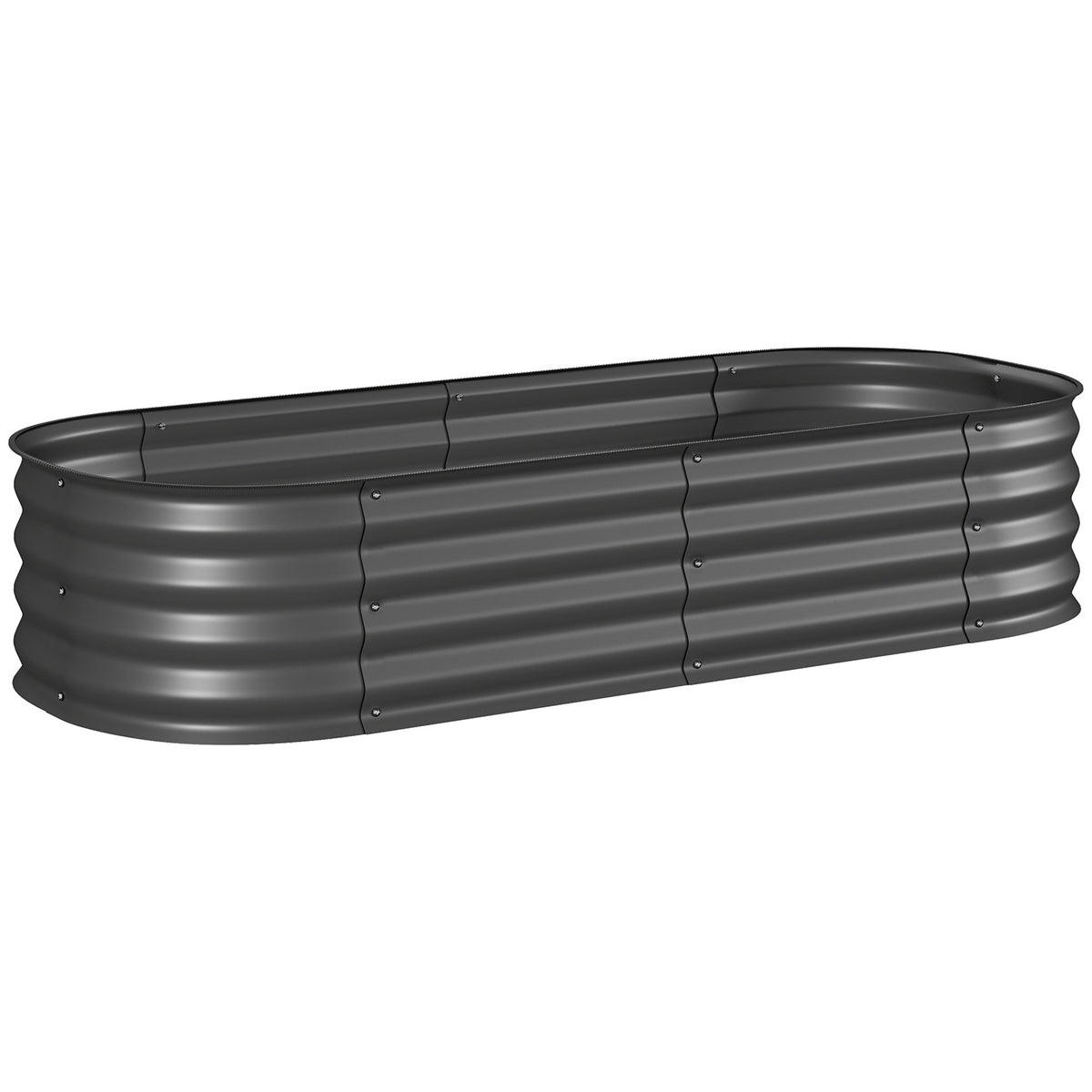 Modular Raised Garden Bed, Galvanized Steel, 150x62x30 cm
