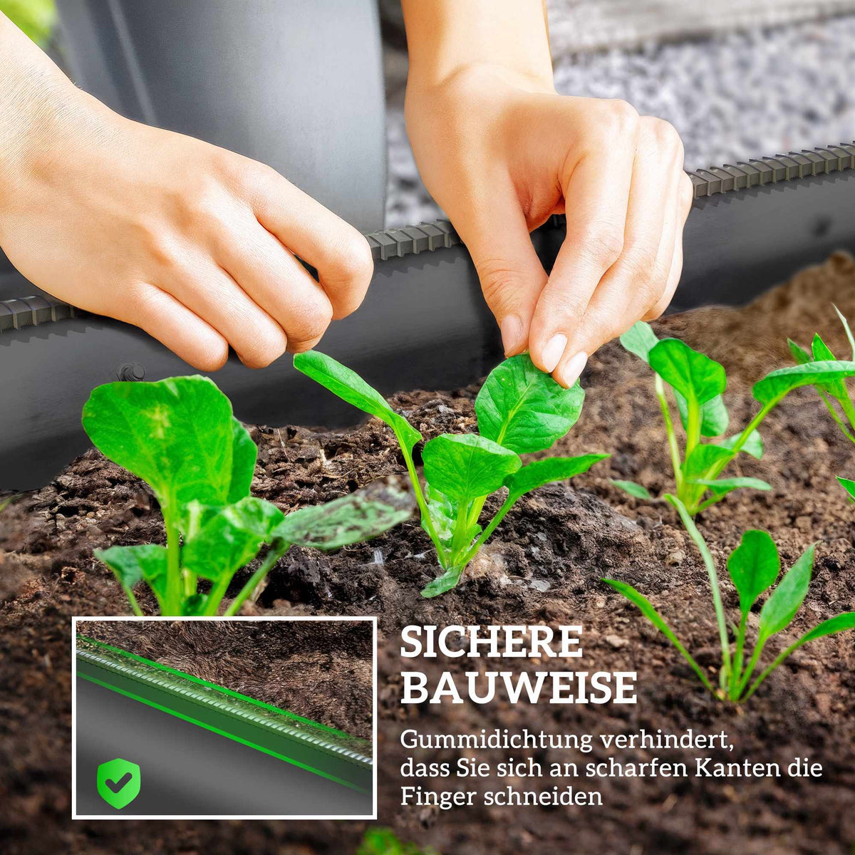Modular Raised Garden Bed, Galvanized Steel, 150x62x30 cm