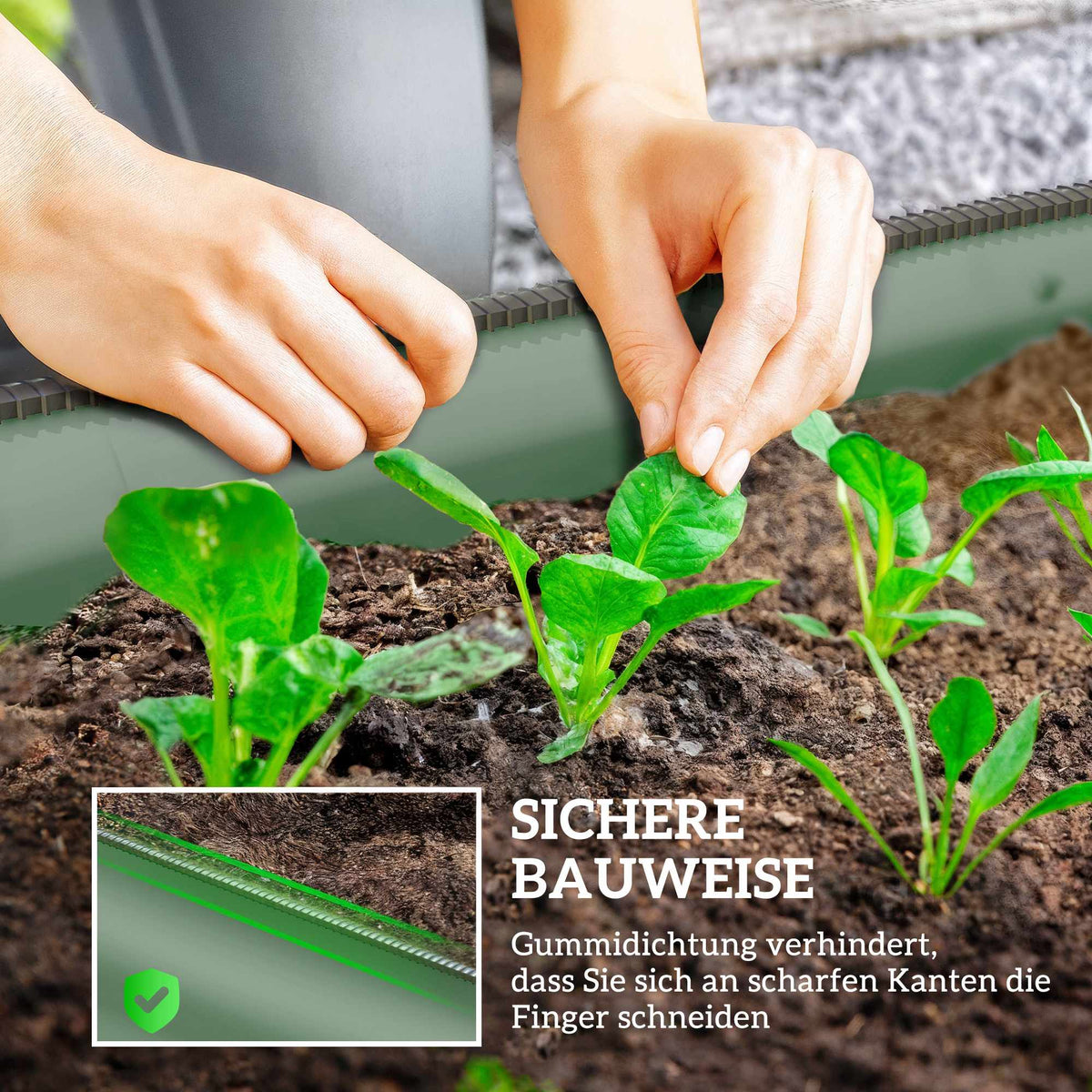 Modular Raised Garden Bed, Metal, Open Base, 150x62x30 cm