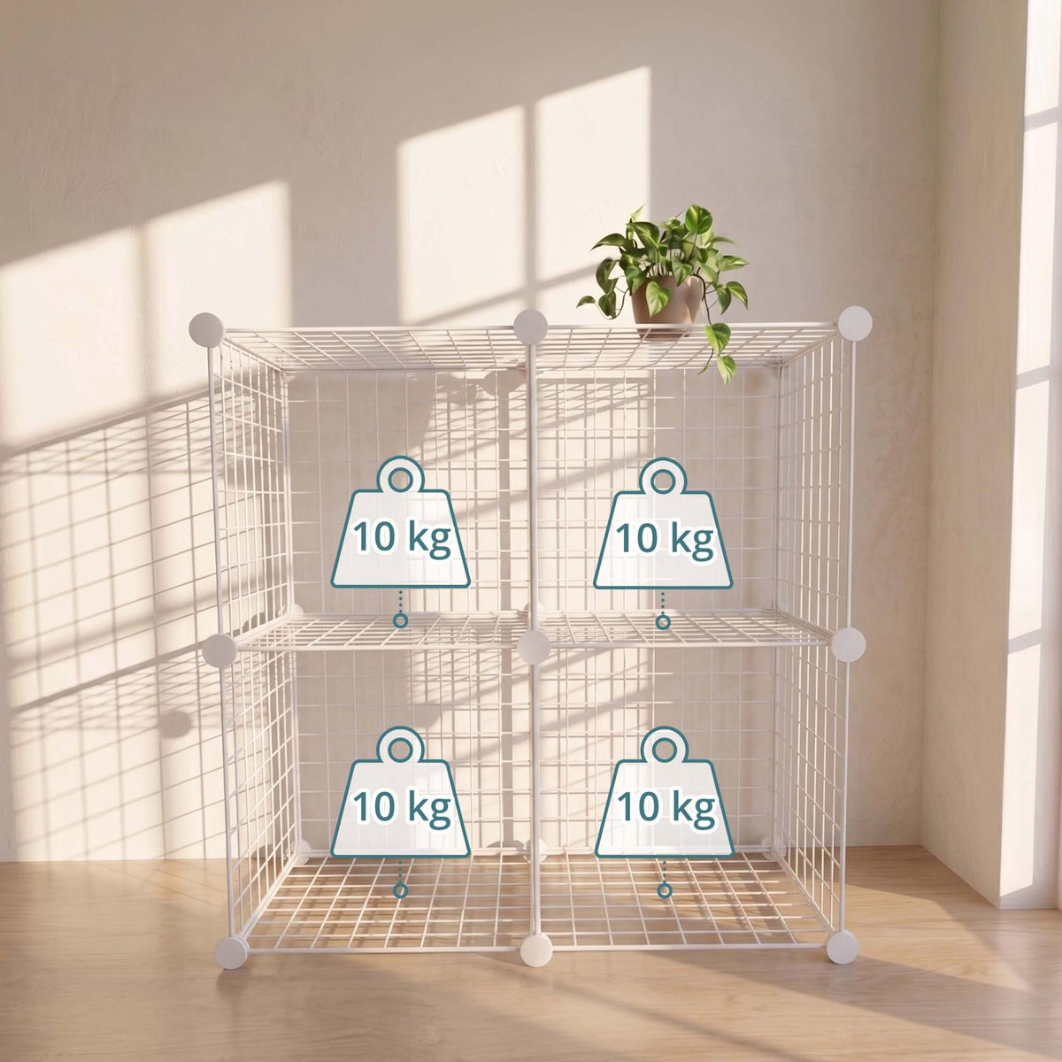 Modular Wire Cube Shelving, Metal, Click-Fit Storage