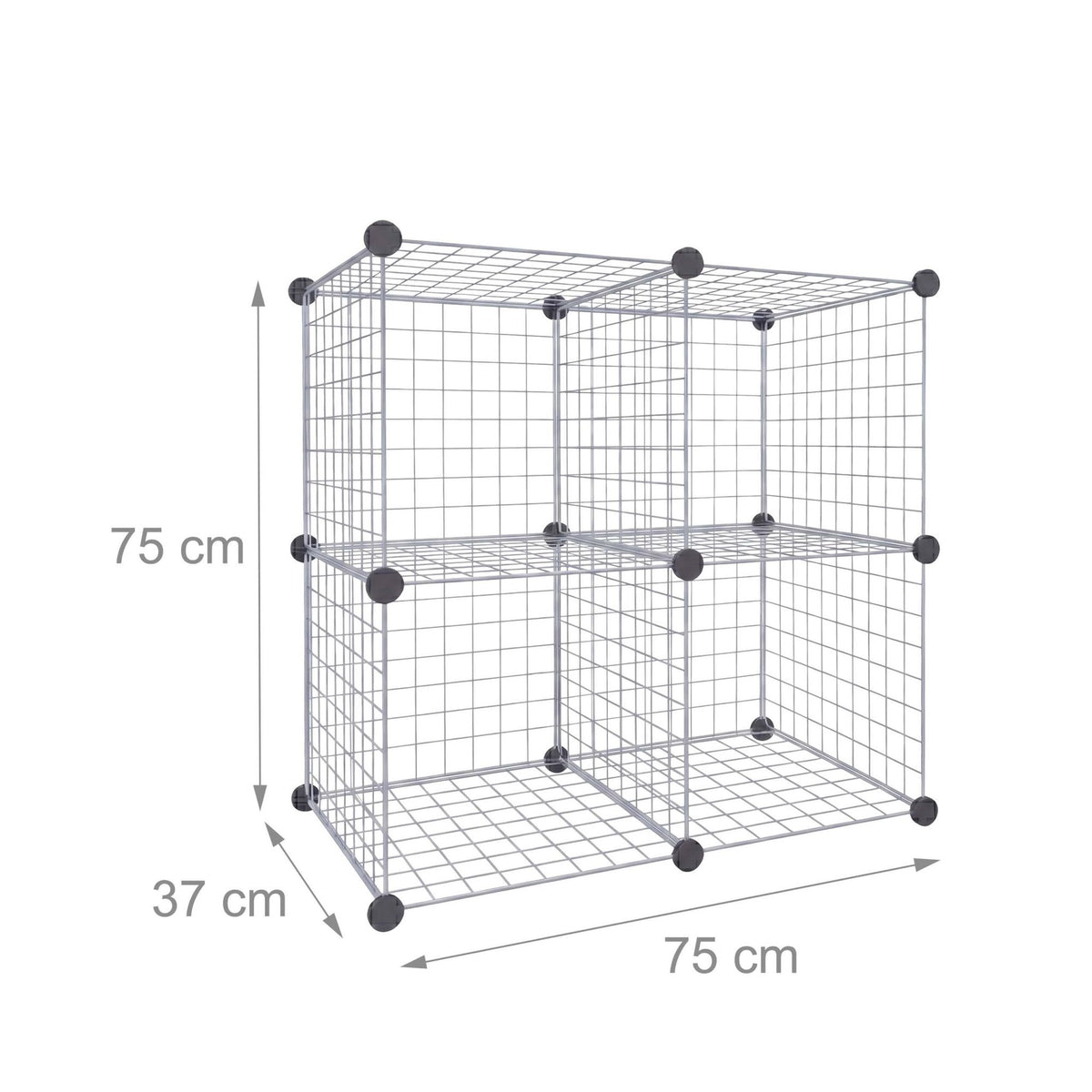 Modular Wire Cube Shelving Set – Metal, Click-Fit
