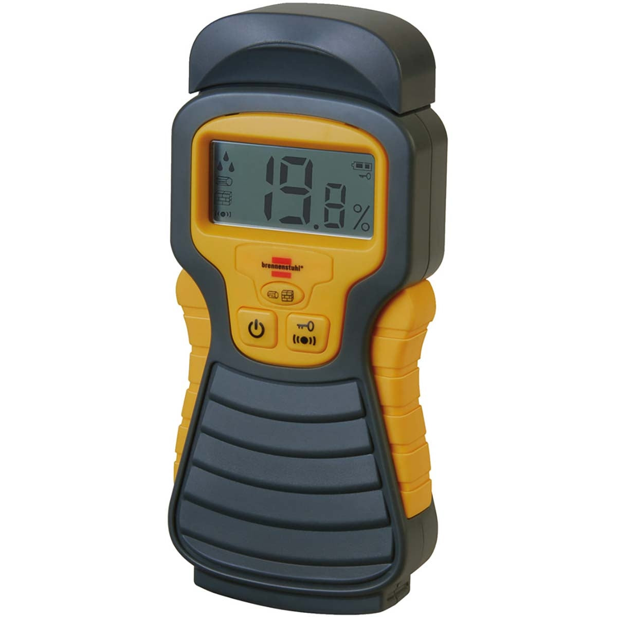 Moisture meter for wood / walls / building materials with LCD display anthracite / yellow