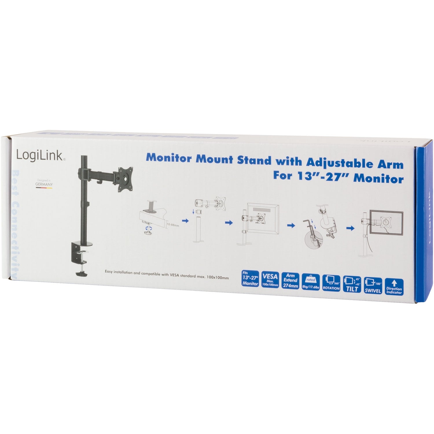 Monitor arm 13-27" 274mm
