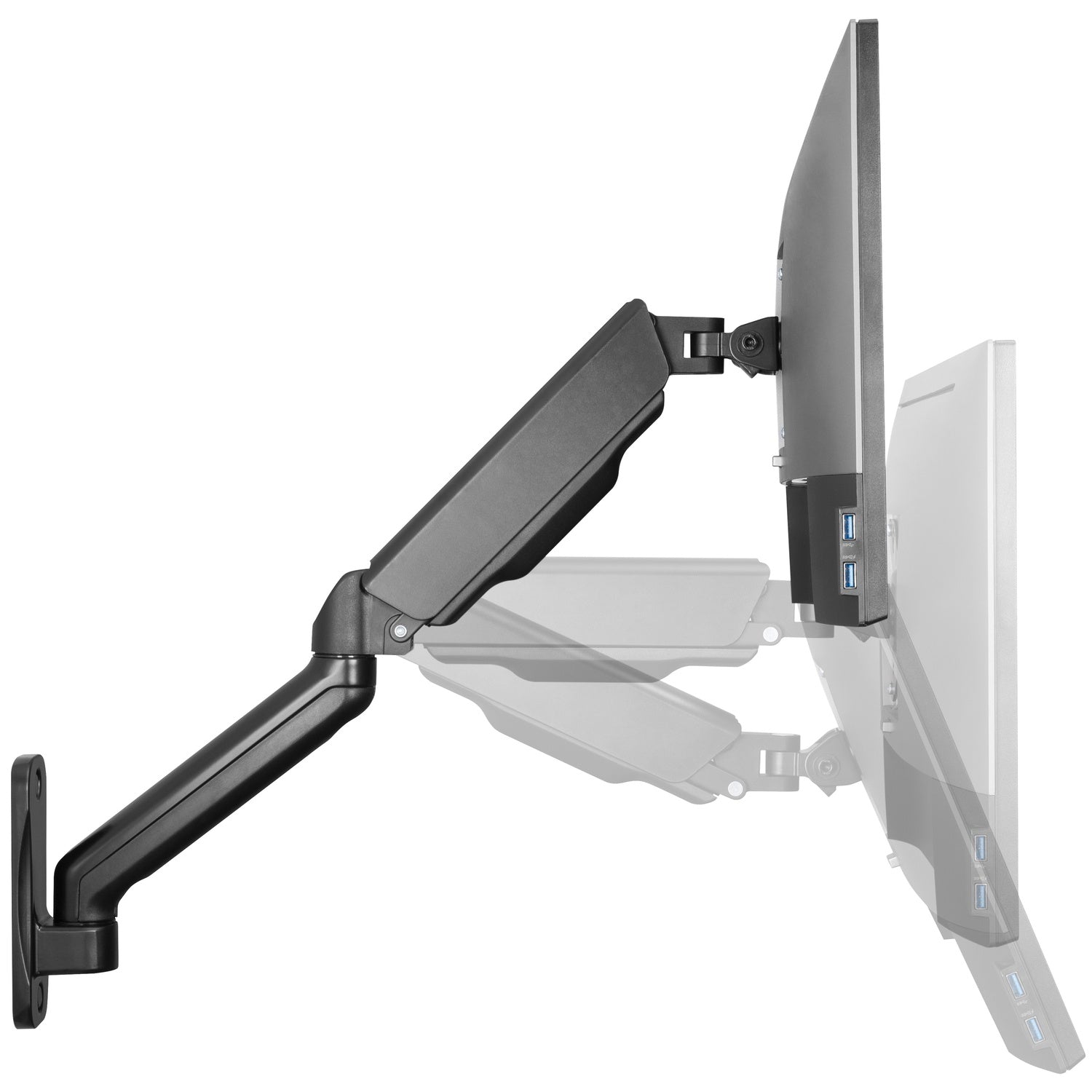 Monitor arm Wall mount 17-32" gas-suspended 450mm
