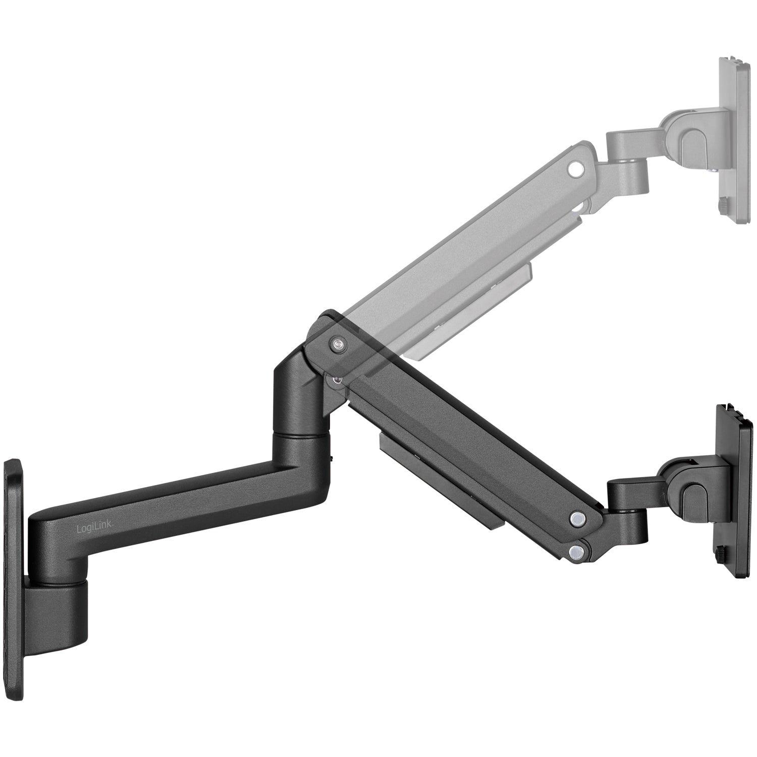 Monitor arm Wall mount 17-49" gas spring 424mm max 20kg