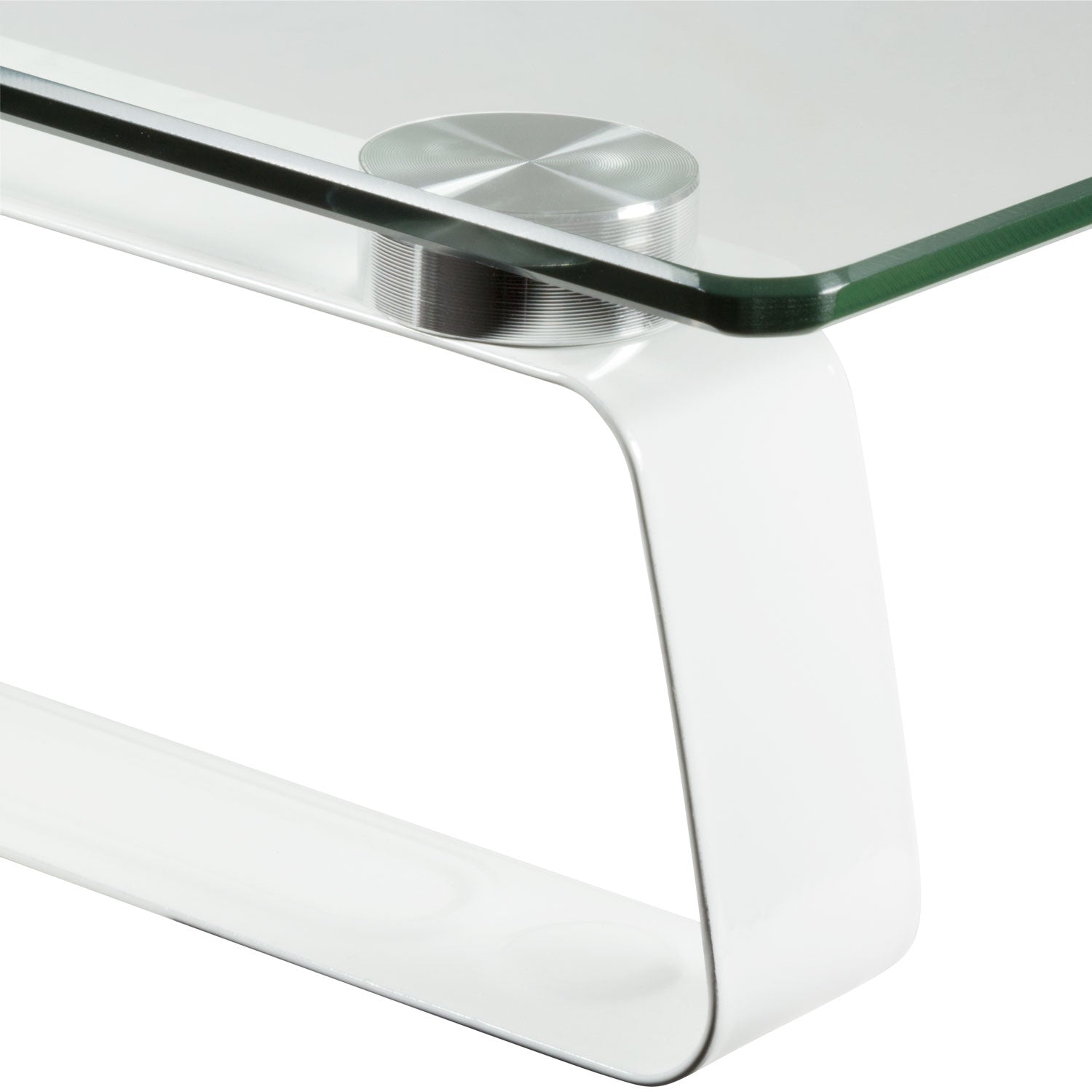 Monitor stand in glass/metal