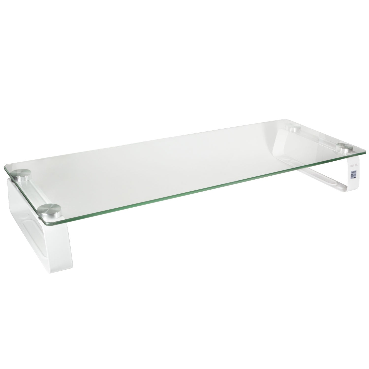 Monitor stand in glass/metal