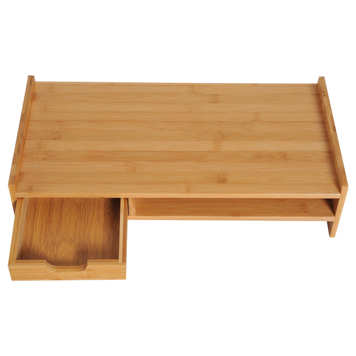 Monitor stand screen stand desk organizer, with drawers, natural, L49xW25.5xH11.5cm