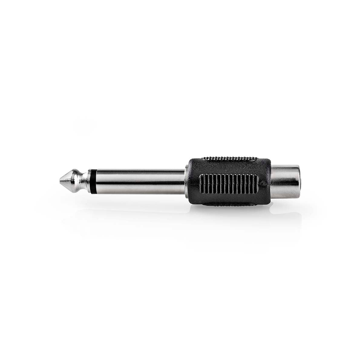 Mono Audio Adapter | 6.35 mm Male | RCA Female | Nickel Plated | Straight | ABS | Black | 1 pc. | Box