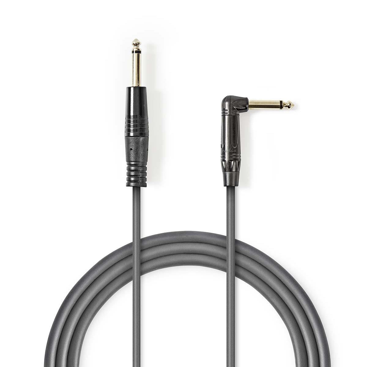 Mono audio cable | 6.35 mm Male | 6.35 mm Male | Nickel Plated | 1.50 m | Round | PVC