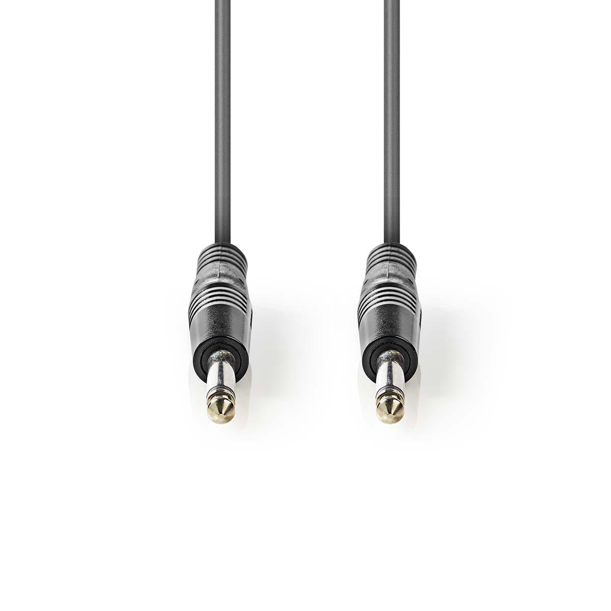 Mono audio cable | 6.35 mm Male | 6.35 mm Male | Nickel Plated | 1.50 m | Round | PVC