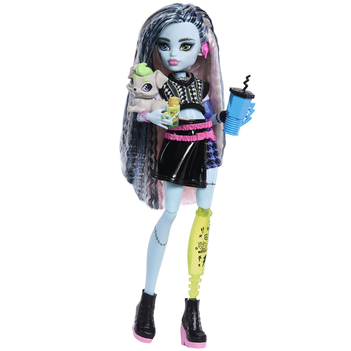 Monster High Doll Frankie with Pet & 7 Accessories