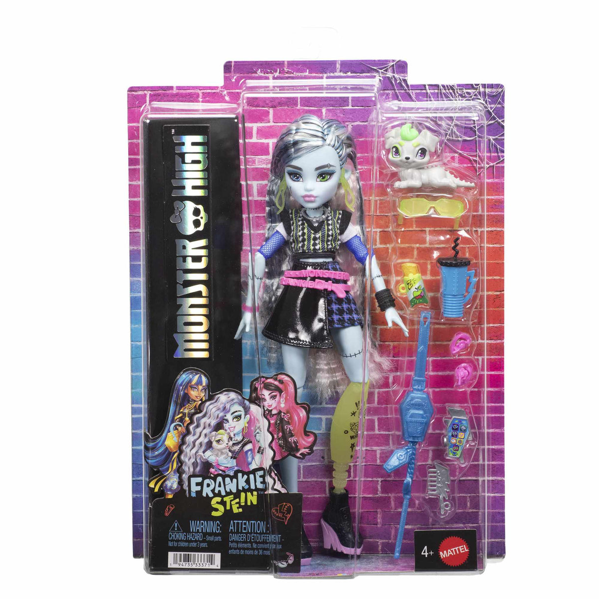 Monster High Doll Frankie with Pet & 7 Accessories