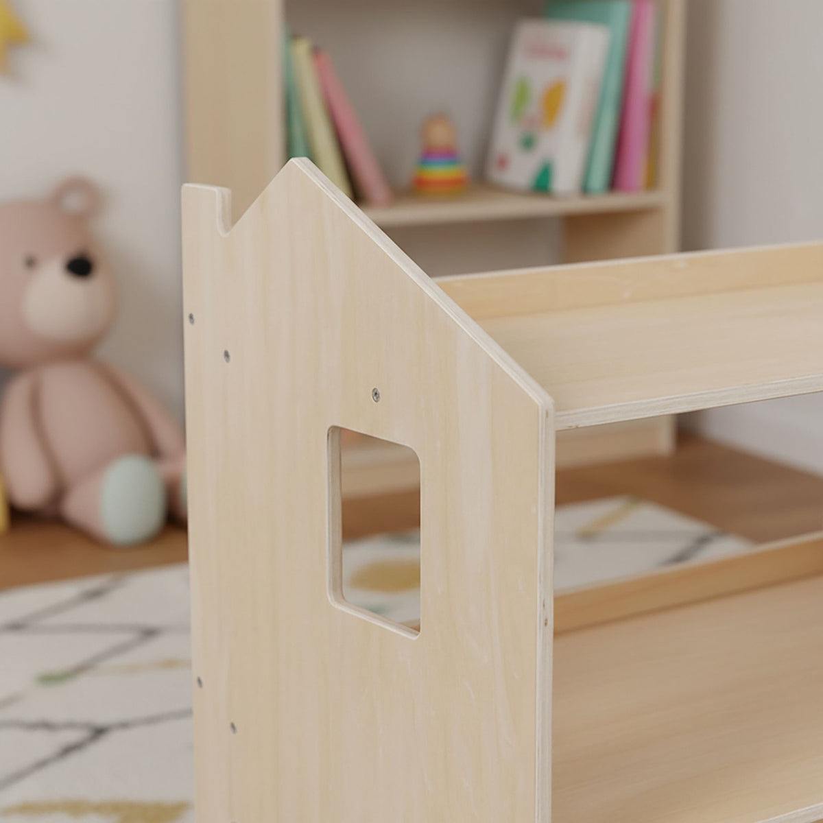 Montessori Children's Bookcase, House-Shaped Shelf