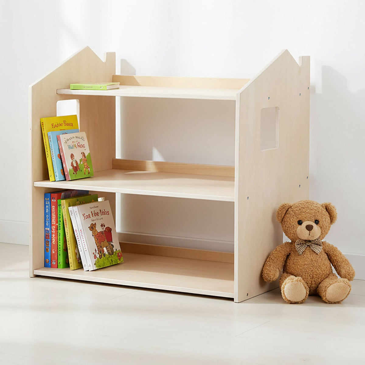 Montessori Children's Bookcase, House-Shaped Shelf