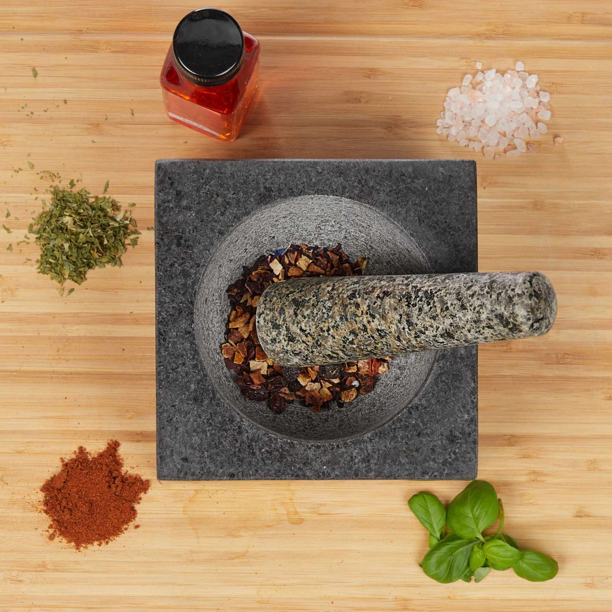Mortar granite with impact