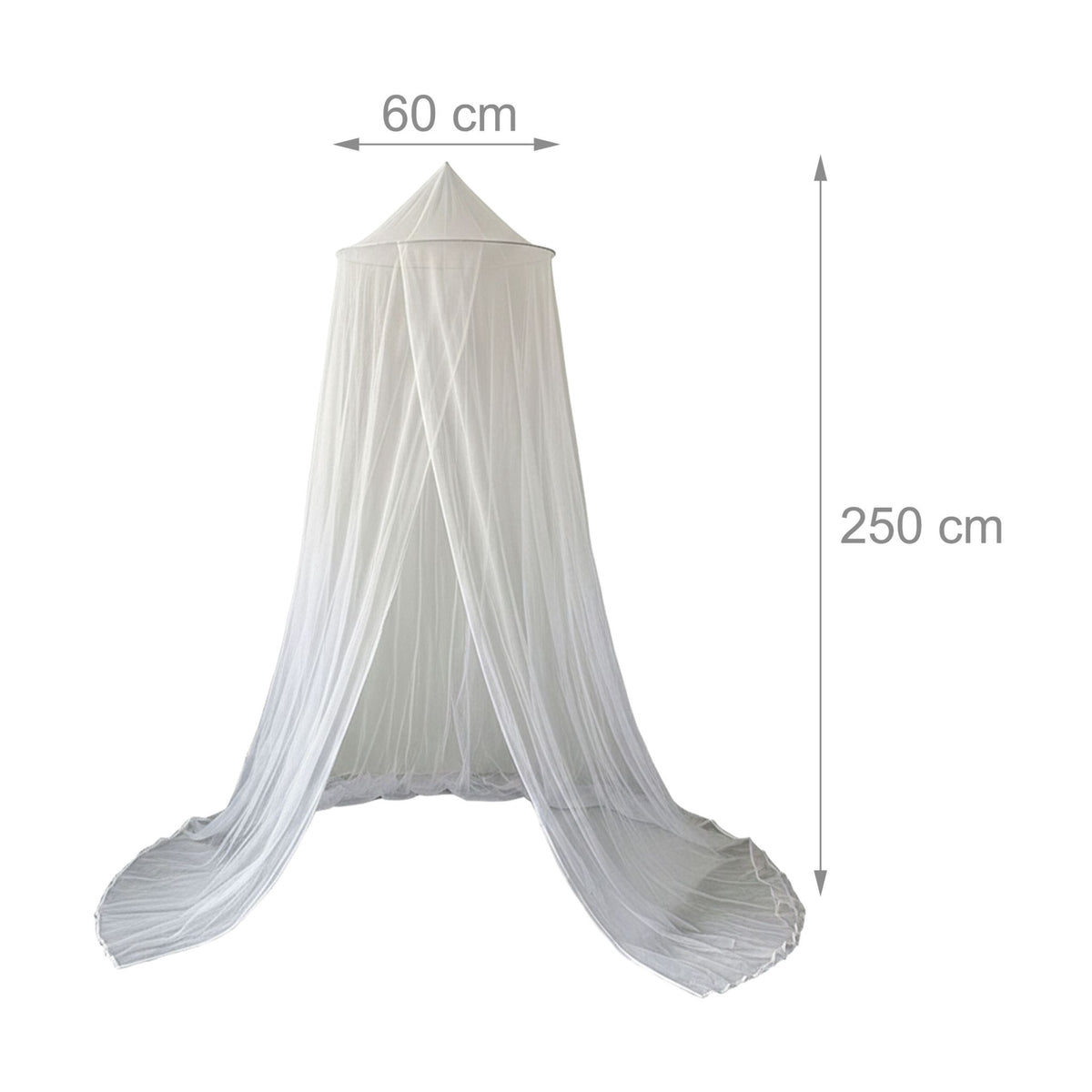 Mosquito Net 250cm – Fits Single & Double Beds