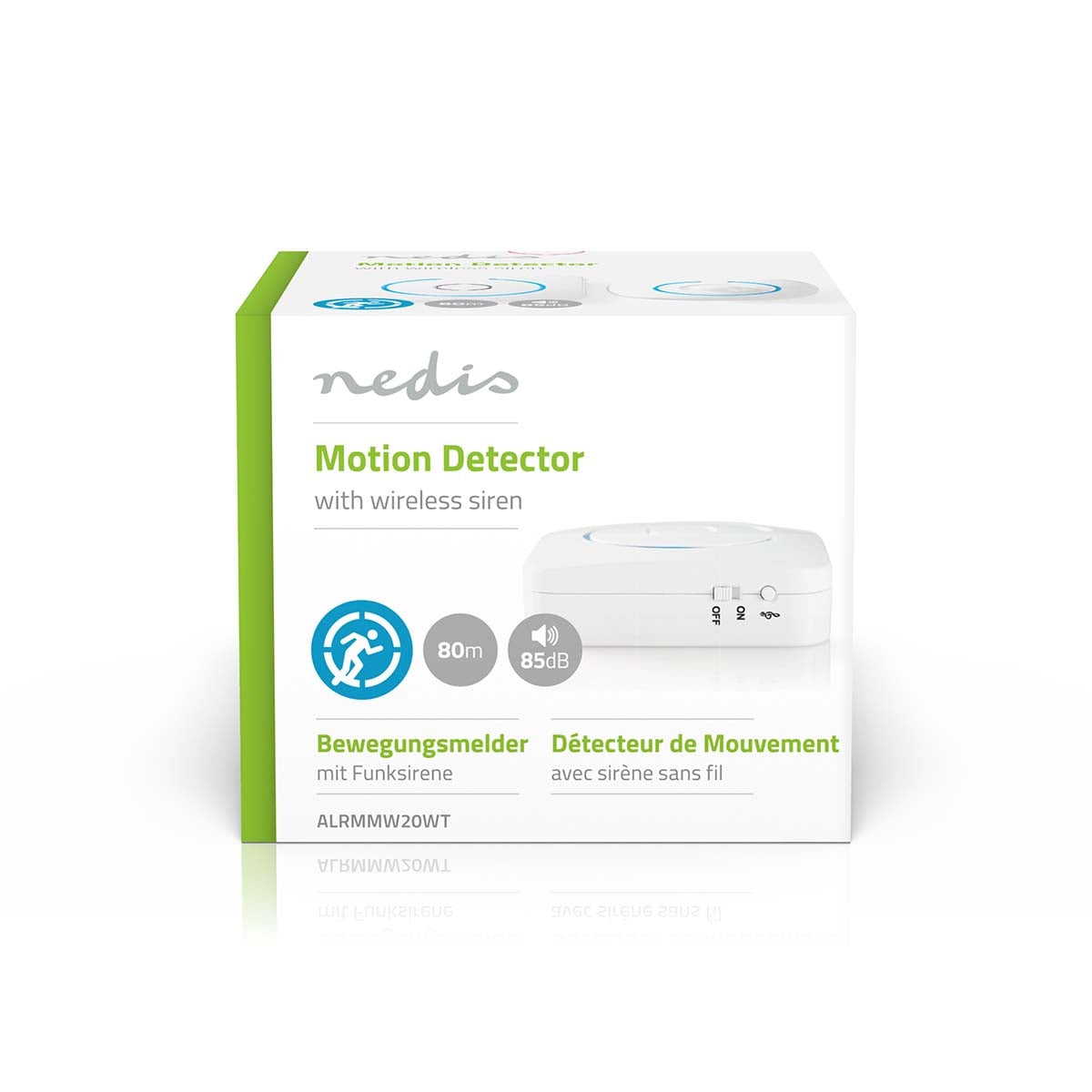 Motion detector Alarm | Battery powered | 6x AA/LR6 | 85 dB| Detector range: 6 m | Wall | Blue / White