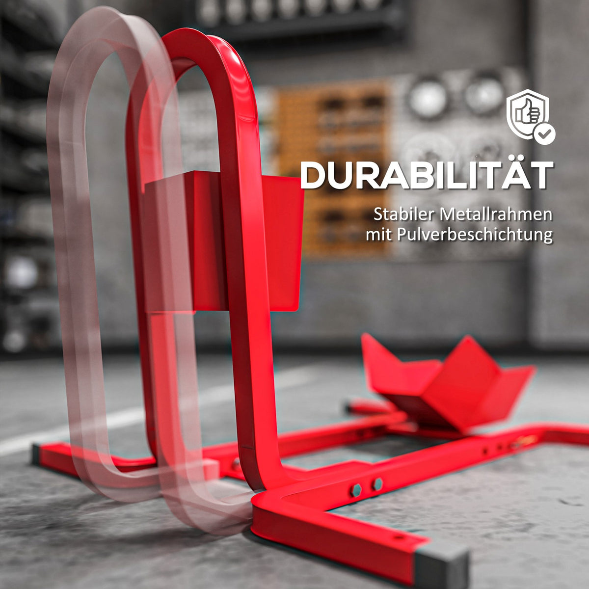 Motorcycle Stand for 17-21 Inch Wheels, Metal, Red