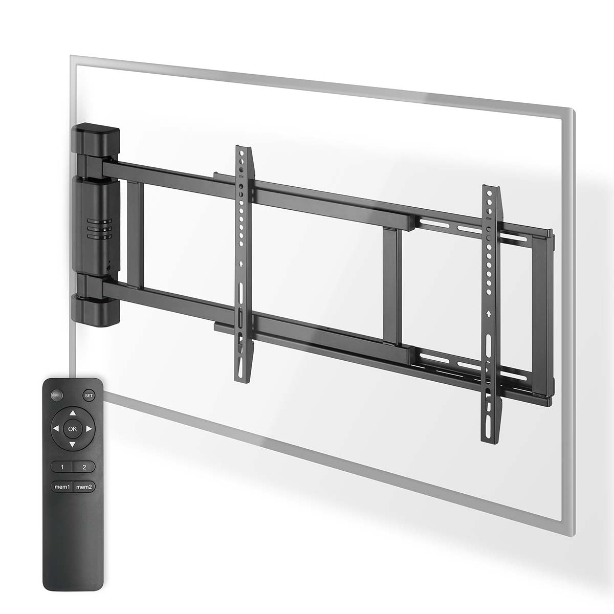 Motorised TV Wall Mount | 32 - 75 " | Maximum supported screen weight: 50 kg | Rotatable | Minimum wall distance: 56 mm | Remote controlled | ABS / Steel | Black