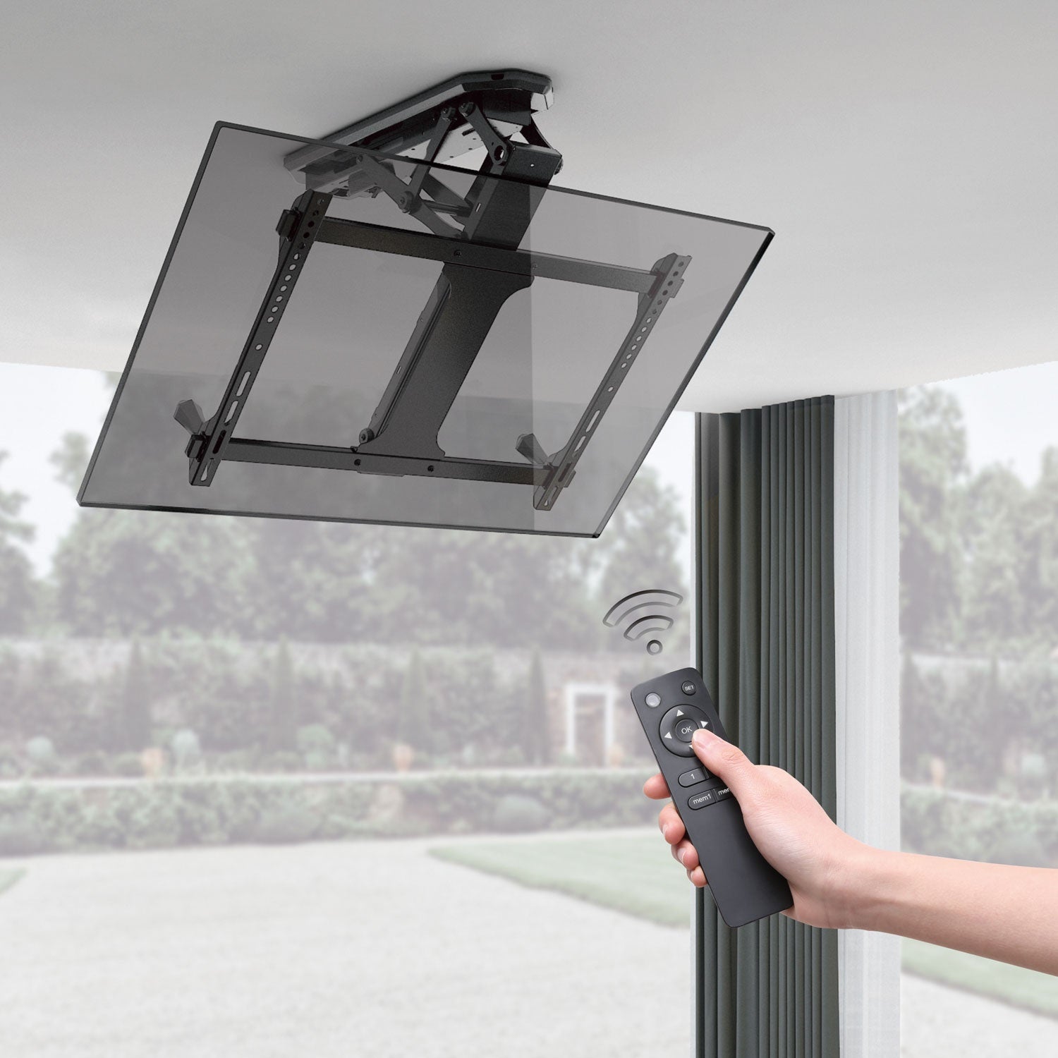 Motorized flipdown ceiling mount for TV 32-70"