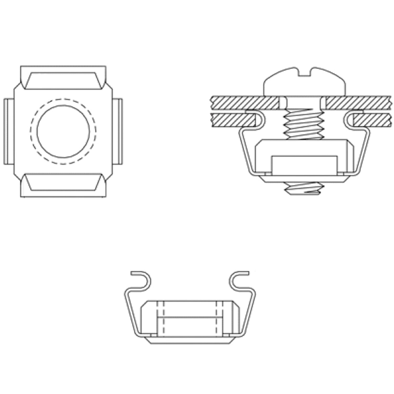 Mounting kit M6 for rack/wall cabinet 20-pack
