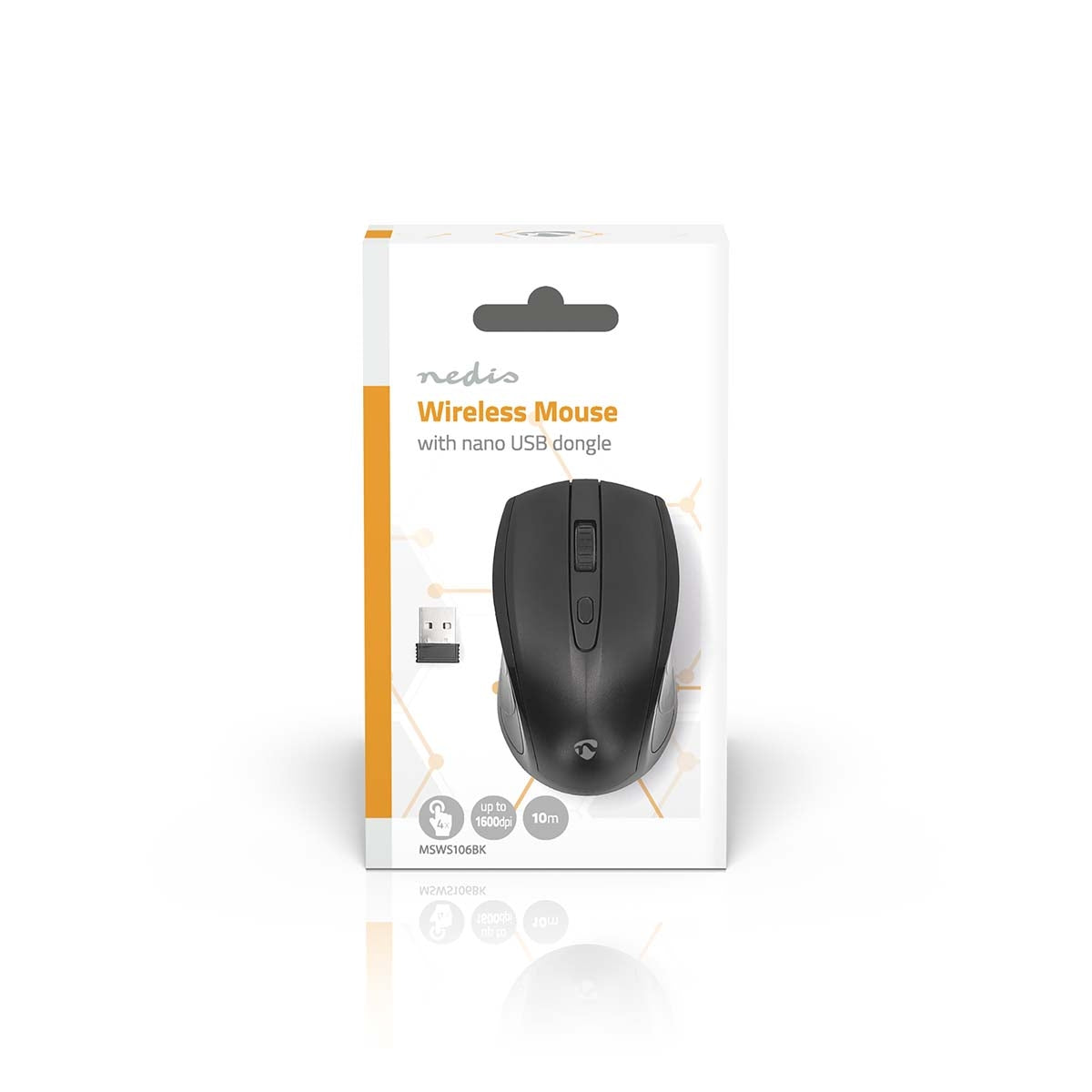Mouse | Wireless | 800 / 1200 / 1600 dpi | Adjustable DPI | Number of buttons: 4 | Both Handed