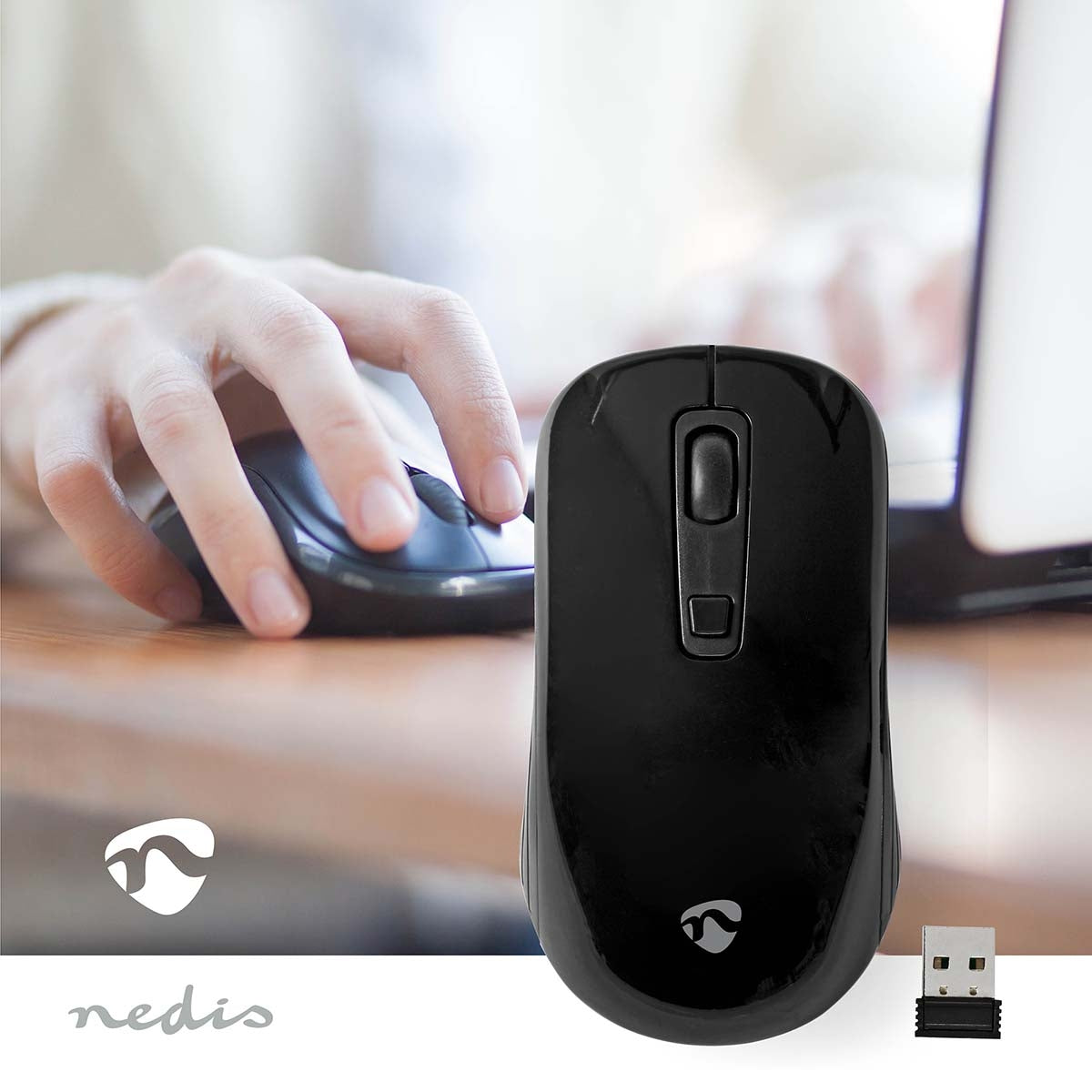 Mouse | Wireless | 800 / 1200 / 1600 dpi | Adjustable DPI | Number of buttons: 4 | Right and left handed