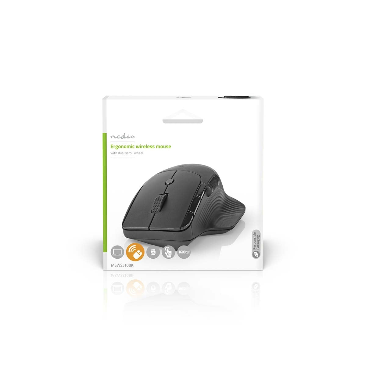 Mouse | Wireless | 800 / 1200 / 1600 dpi | Adjustable DPI | Number of buttons: 6 | Right handed