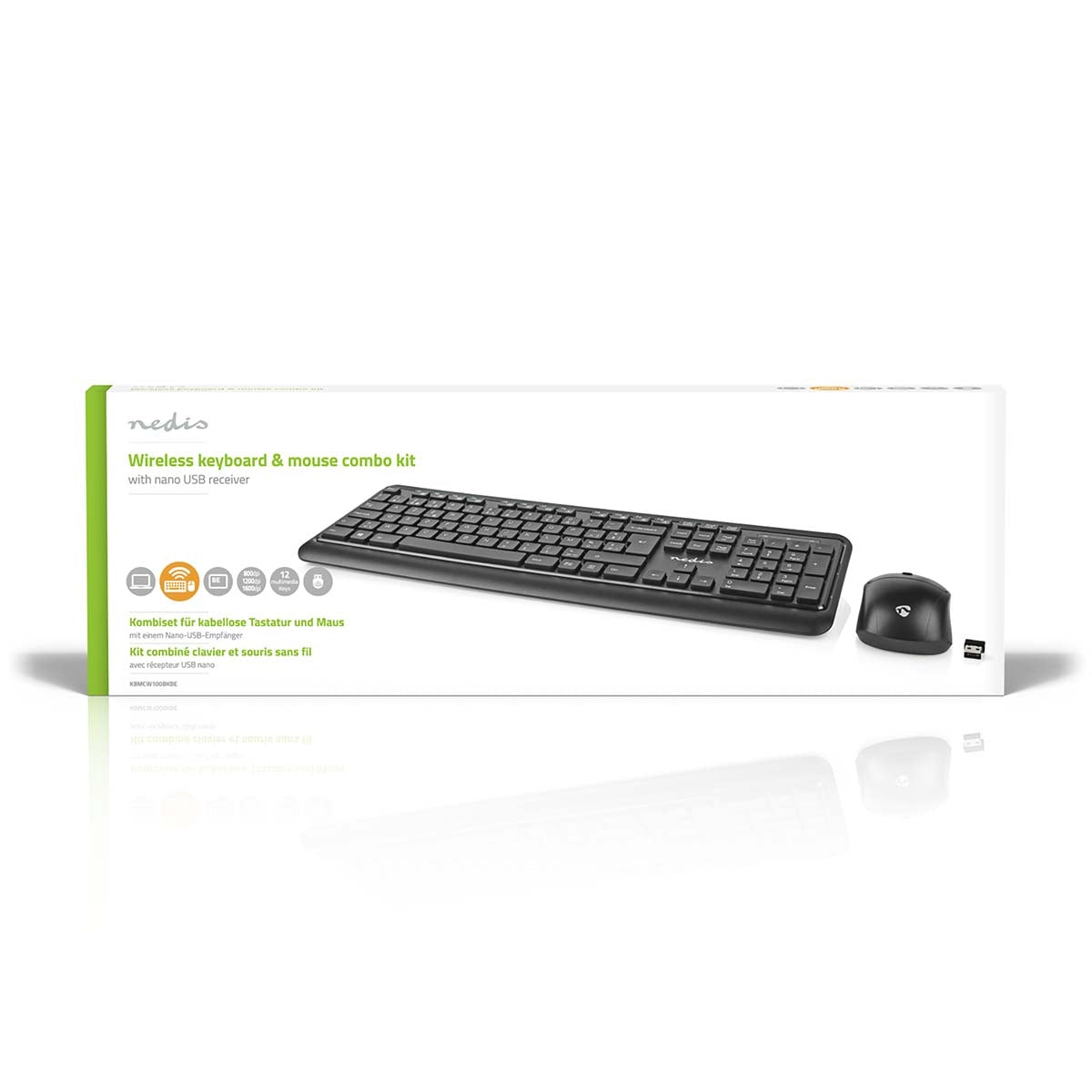 Mouse and Keyboard | Wireless | Mouse and keyboard connection: USB | 800 / 1200 / 1600 dpi | Adjustable DPI | AZERTY | BE Layout