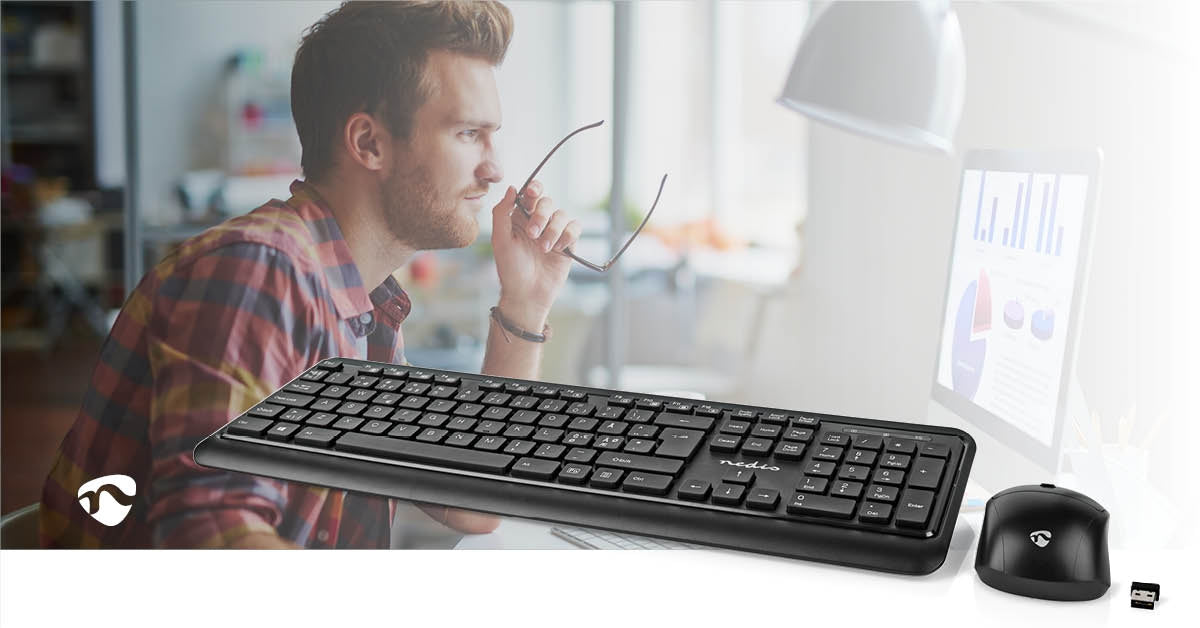 Mouse and Keyboard | Wireless | Mouse and keyboard connection: USB | 800 / 1200 / 1600 dpi | Adjustable DPI | QWERTY | ND Layout