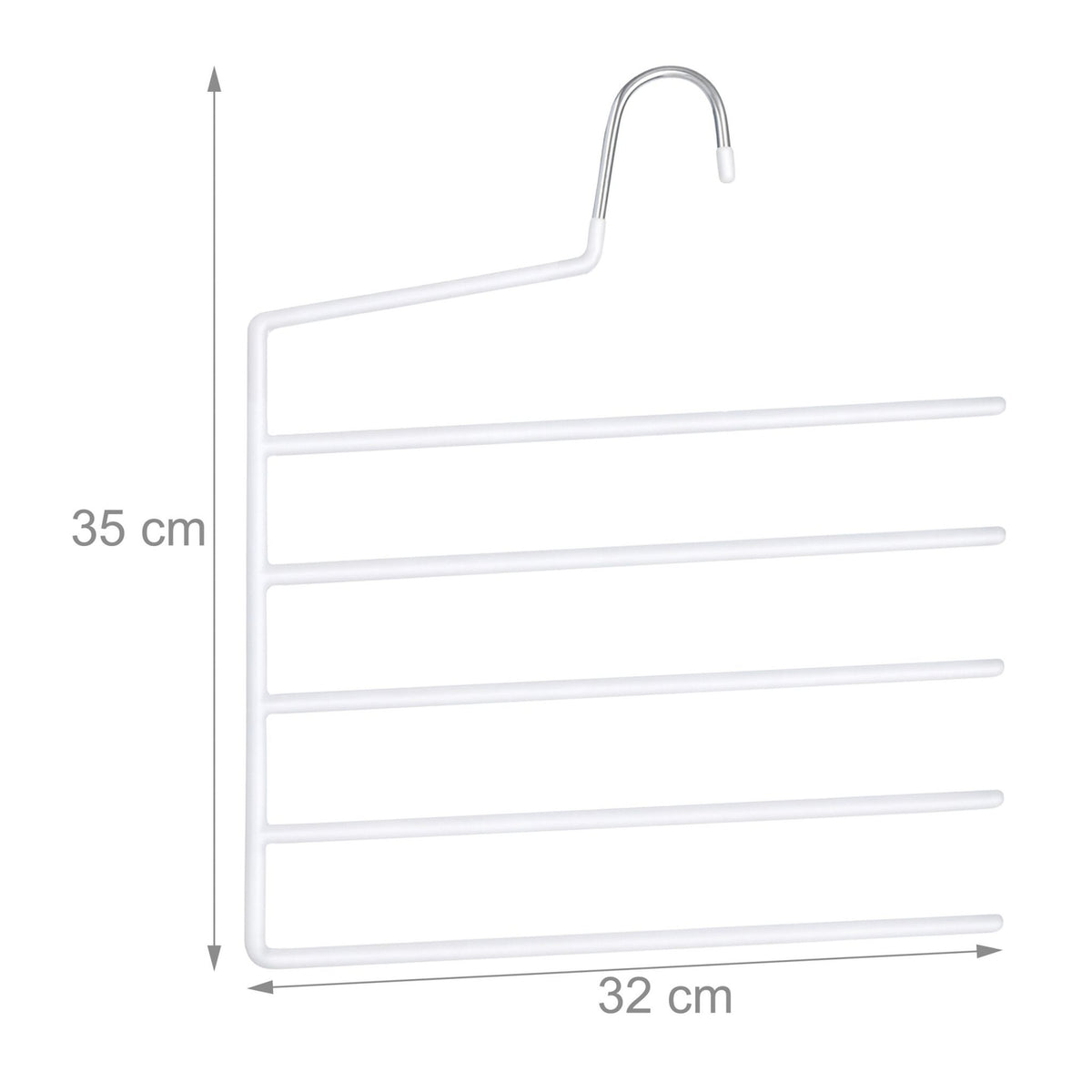 Multi Trouser Hangers, Non-Slip, Space-Saving, 5-Pack