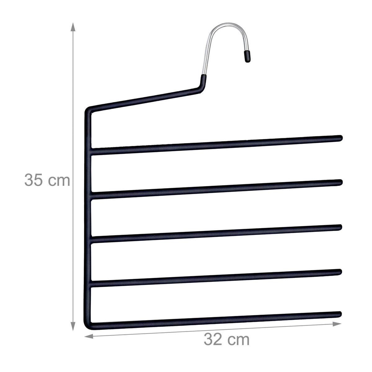 Multi Trouser Hangers, Non-Slip, Space-Saving, 5-Pack