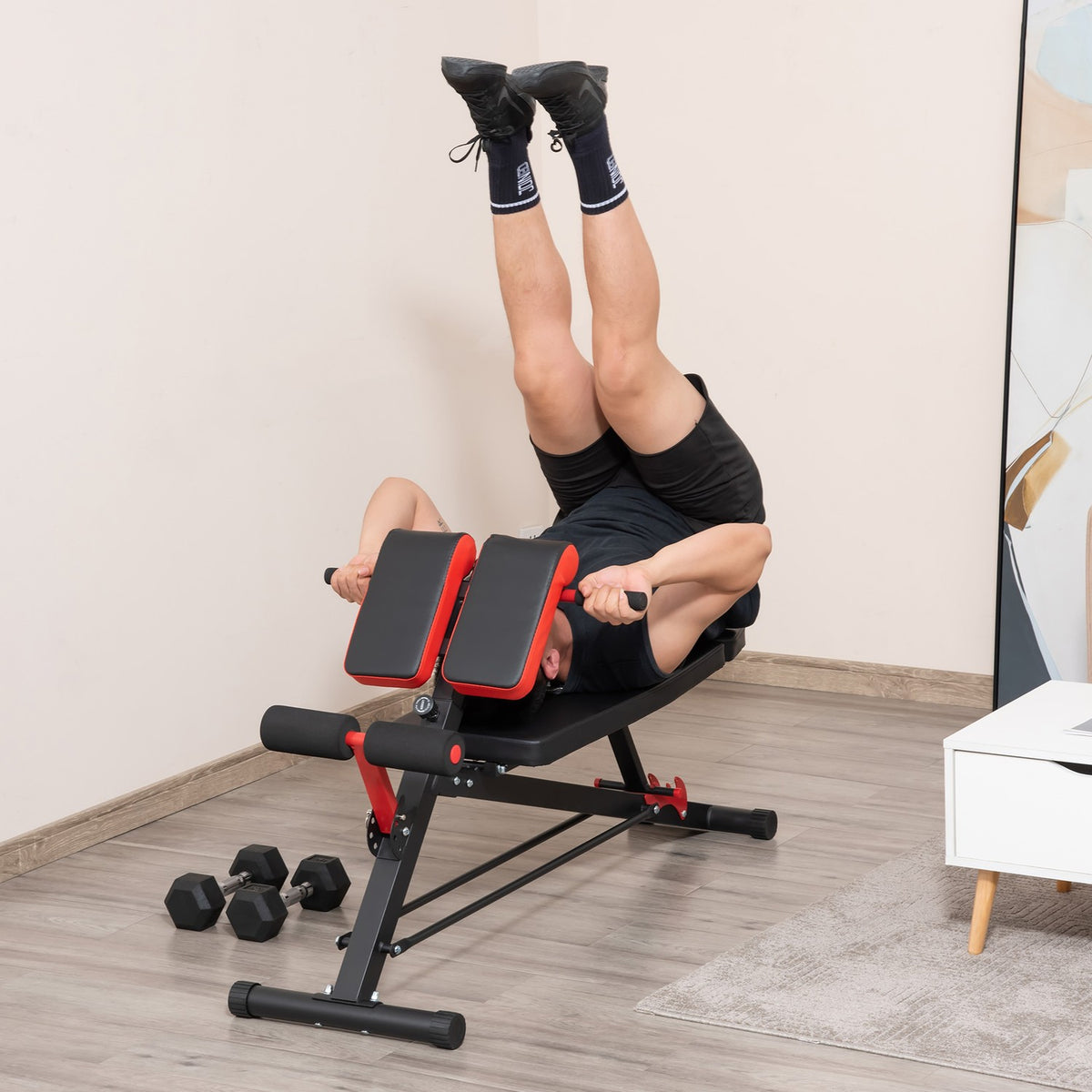 Multi-Weight Bench, Adjustable Fitness Bench, Incline Bench, Abdominal Trainer, Black, 64 X 146 X 73.5-85 Cm