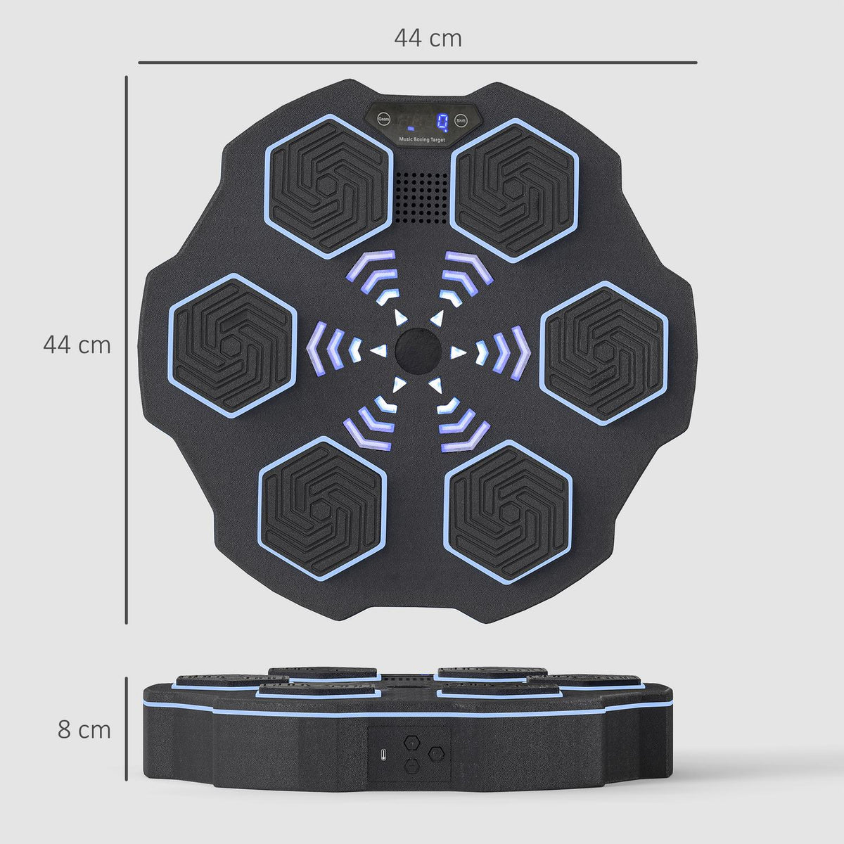 Music Box Machine, Bluetooth Speaker, Wall Mountable, 9 Speeds and Modes, LED Lights, Black