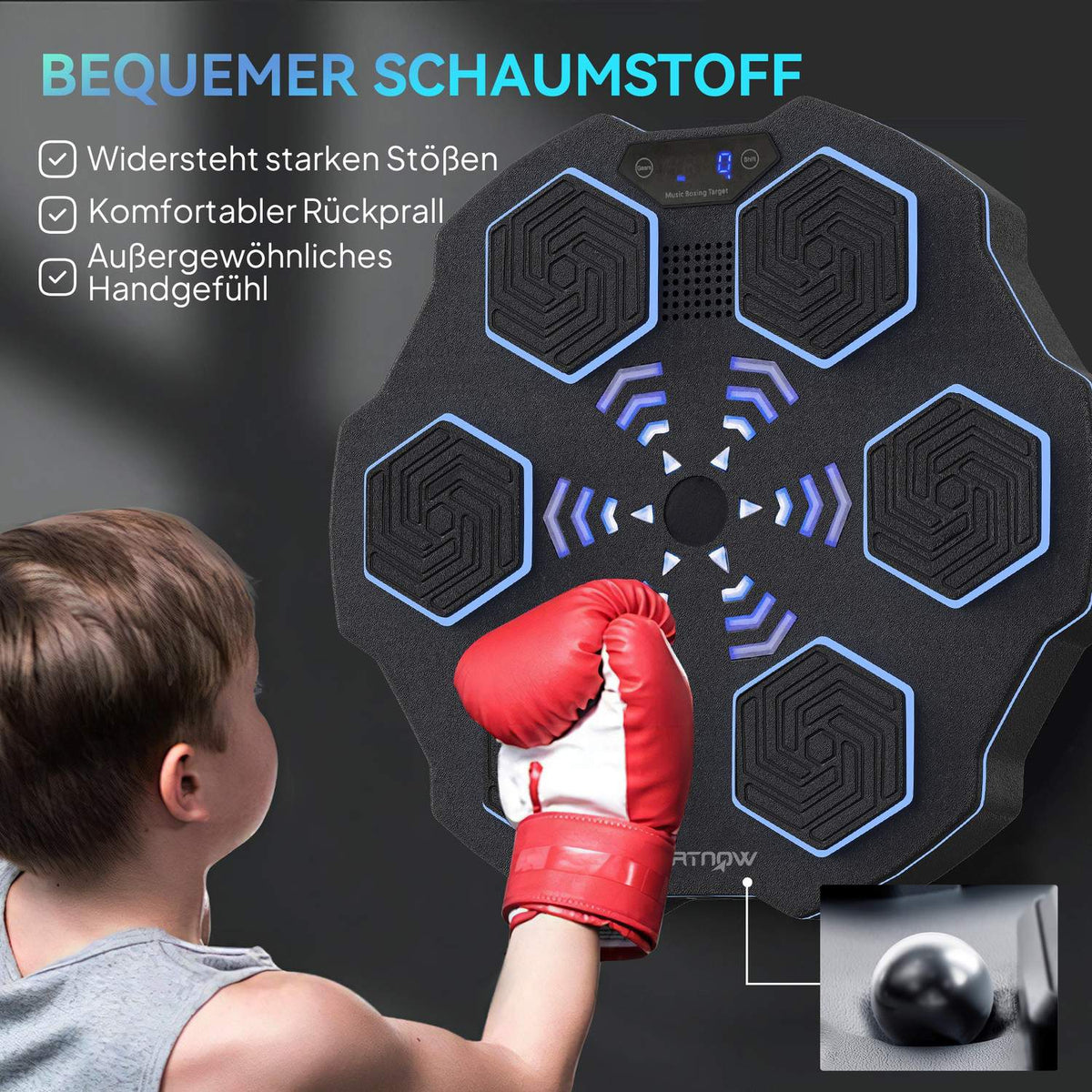 Music Box Machine, Bluetooth Speaker, Wall Mountable, 9 Speeds and Modes, LED Lights, Black