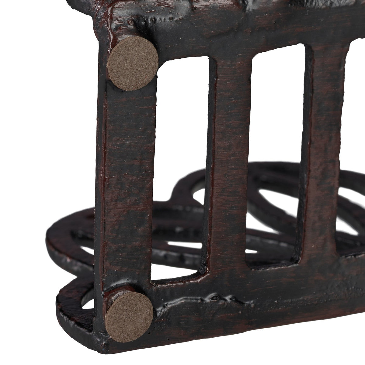 Napkin stand cast iron leaf motif