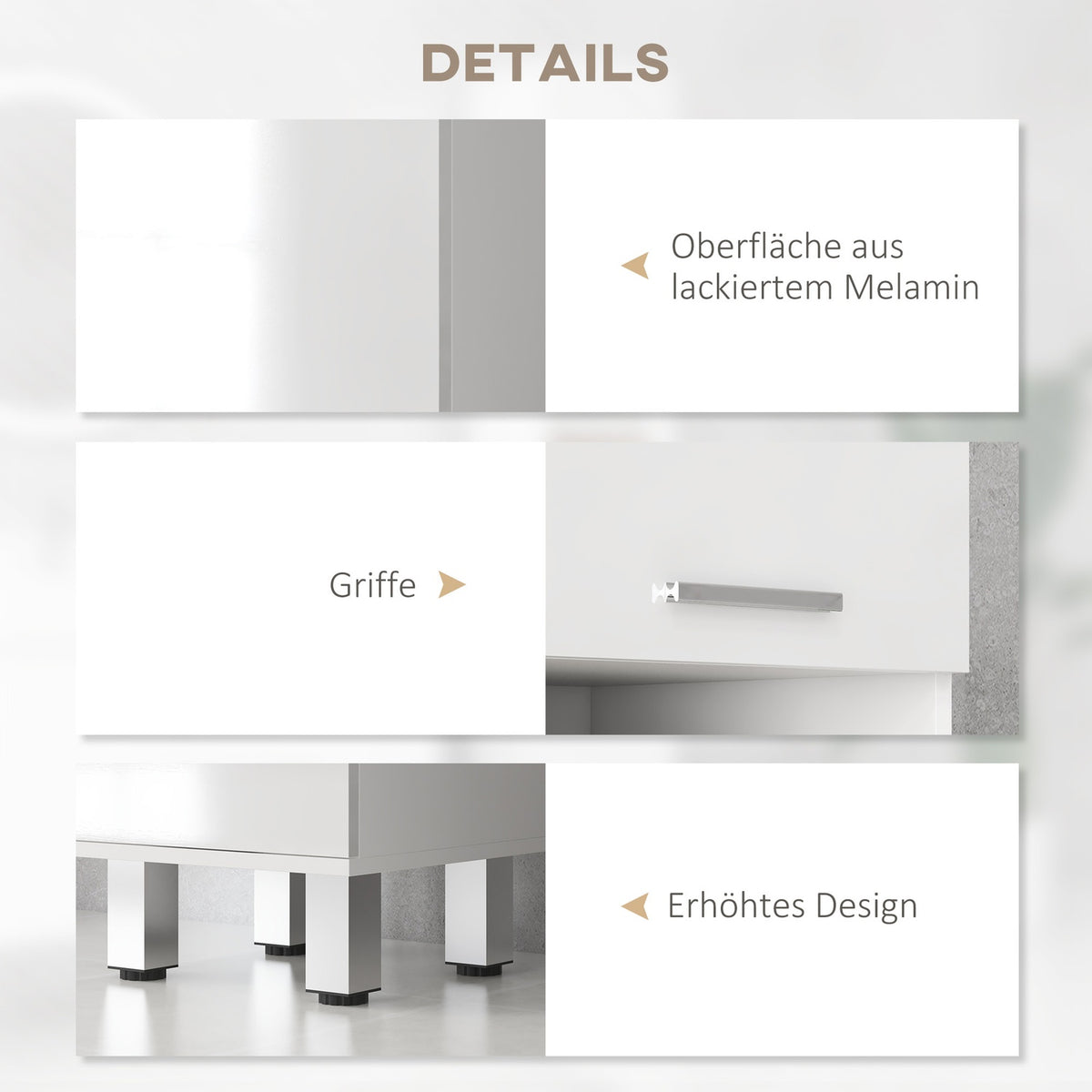 Narrow bathroom cabinet, tall toilet cabinet with high gloss white drawer, adjustable shelf and 2 open compartments, for small rooms bathroom 30 x 30 x 180 cm white |