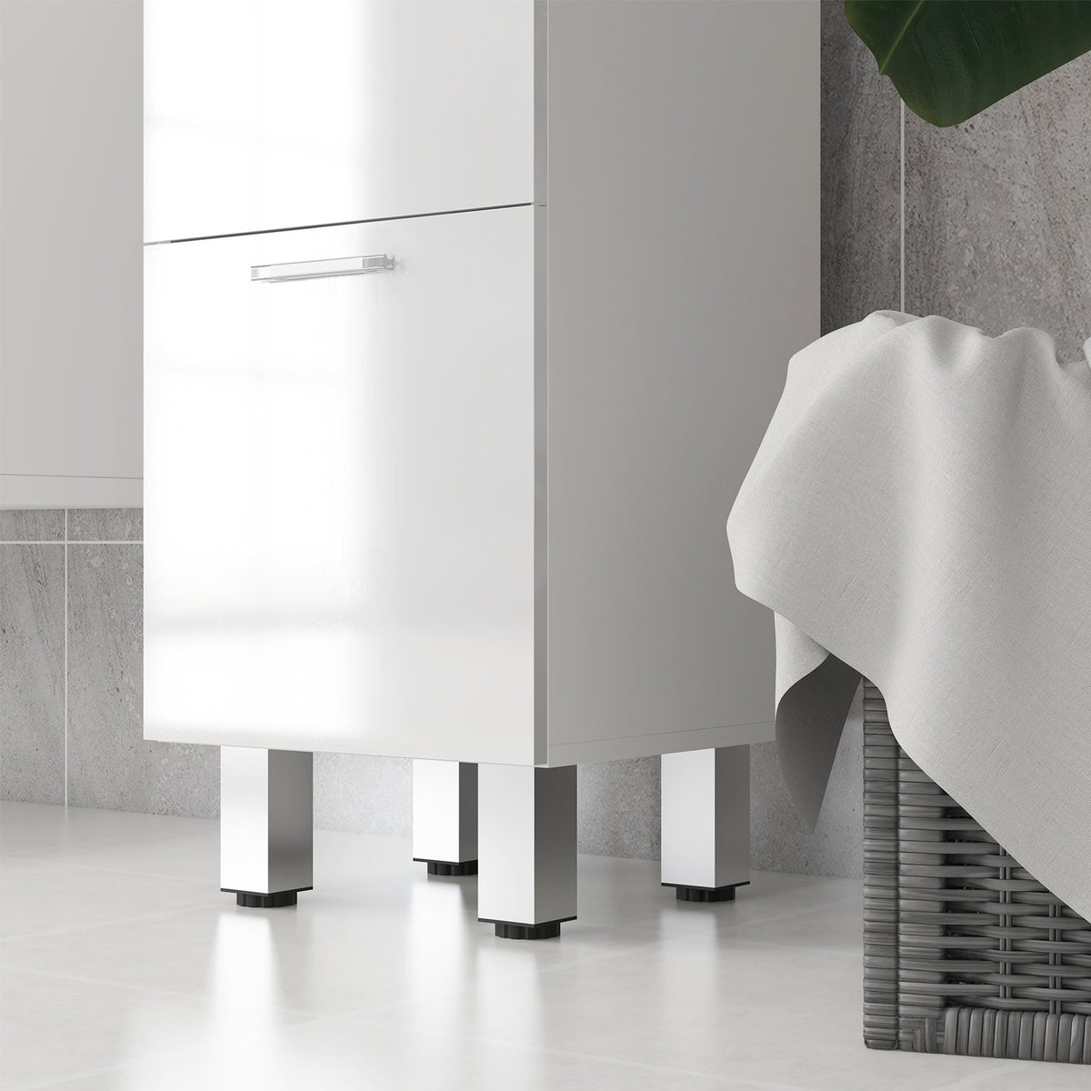 Narrow bathroom cabinet, toilet cabinet with adjustable shelf, 3 drawers, bathroom cabinet for small spaces bathroom, living room 30 x 30 x 93 cm white |