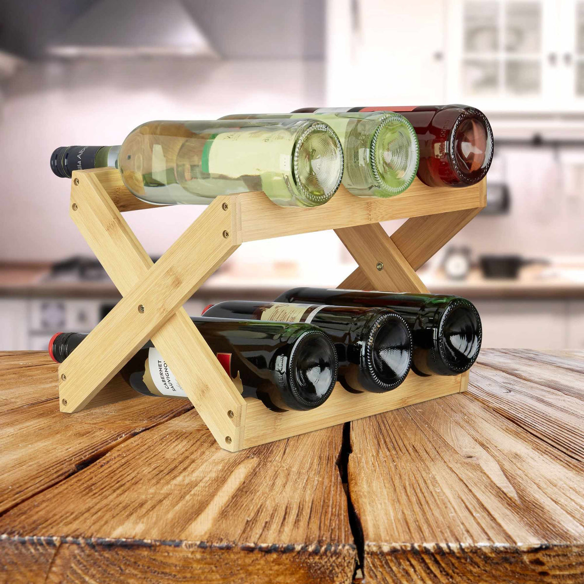 Natural bamboo wine rack