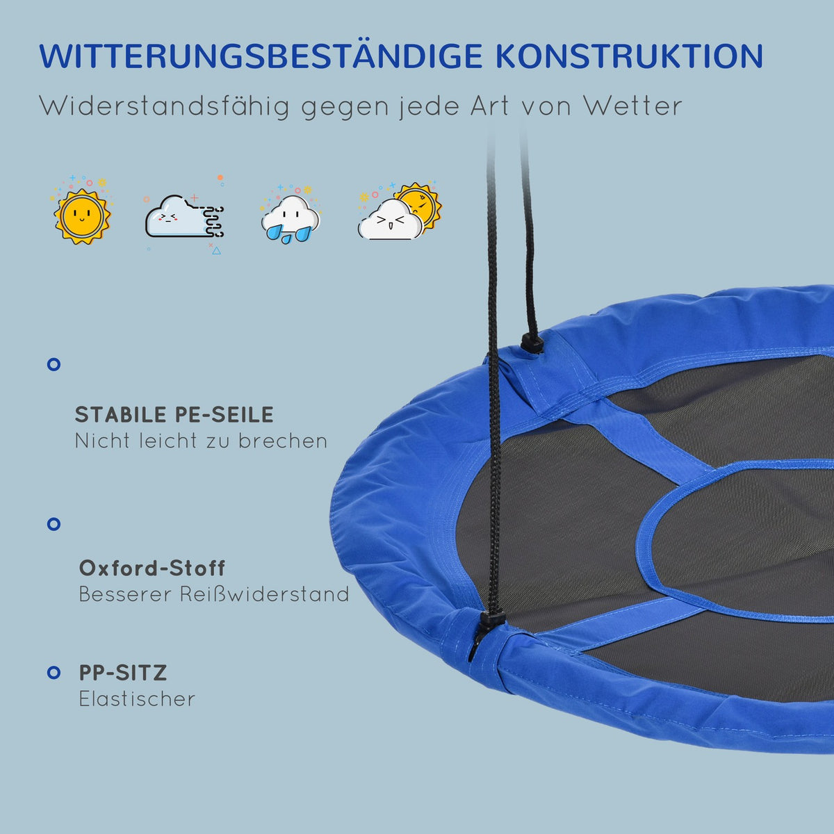 Nest Swing Ø110Cm 150Kg Adjustable Blue 3-12 Years