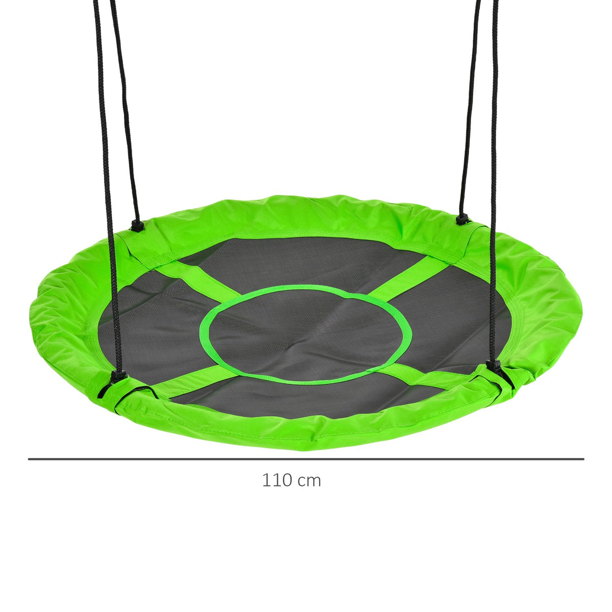 Nest Swing Ø110 Cm, Hanging Swing Up To 150 Kg, Adjustable Children'S Swing, Plate Swing For 3-12 Years Children, Green