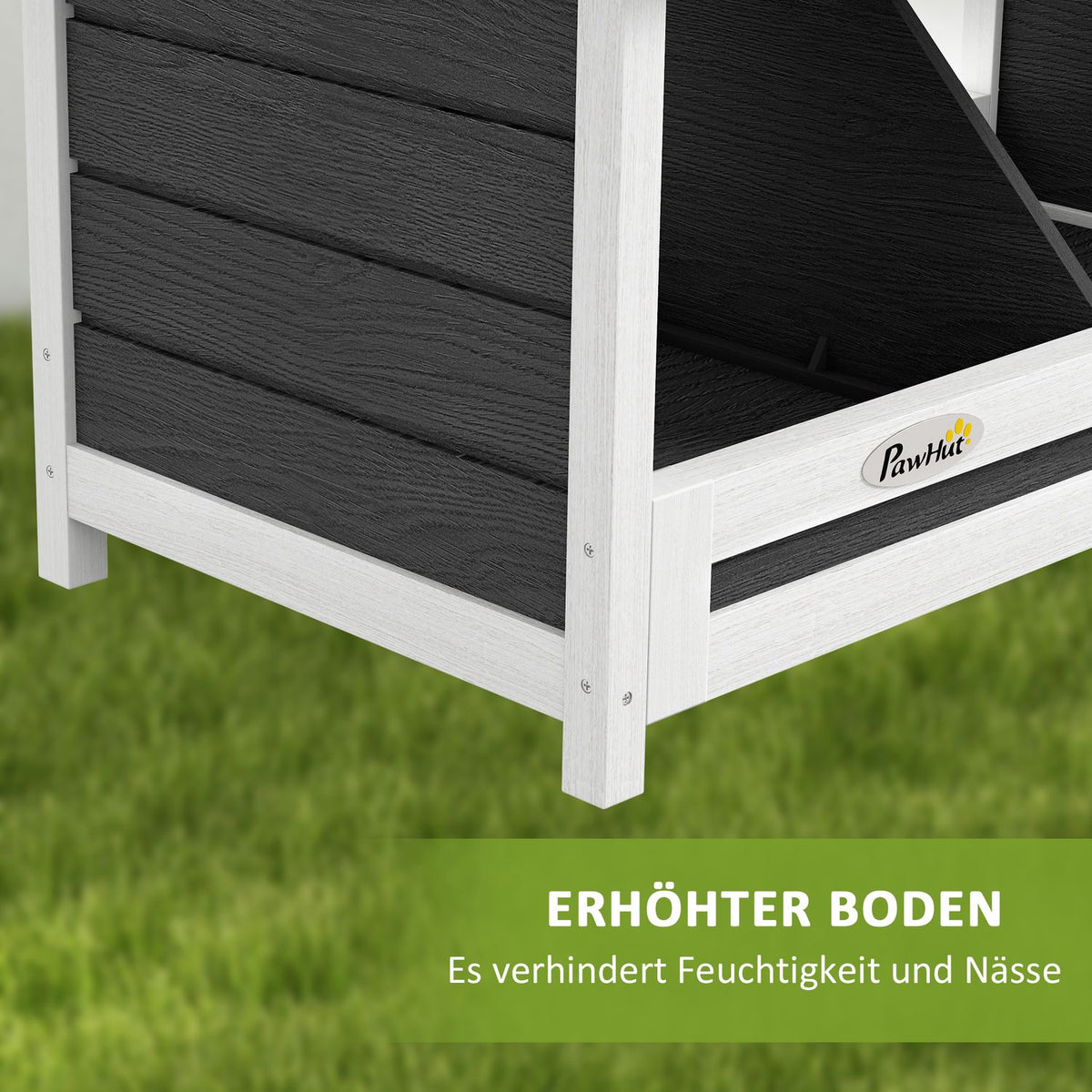 Nesting Box Fir Wood Nesting Box With Weatherproof Asphalt Roof For Chickens, 66 X 37 X 34 Cm, Gray
