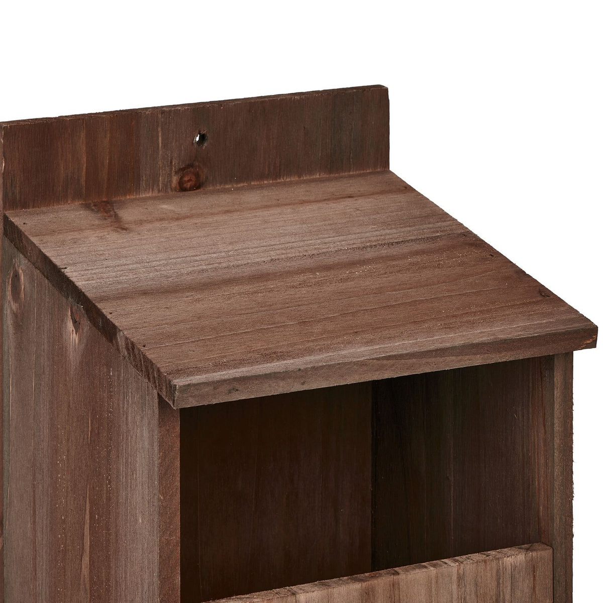 Nesting box for birds that nest in semi-cavities