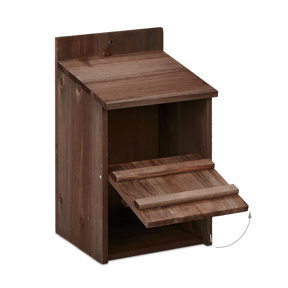 Nesting box for birds that nest in semi-cavities