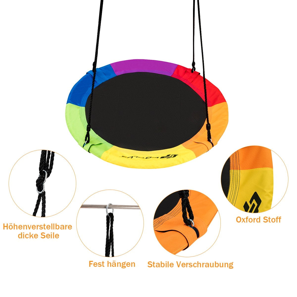 Nest swing garden swing outdoor children's swing up to 150 kg colorful