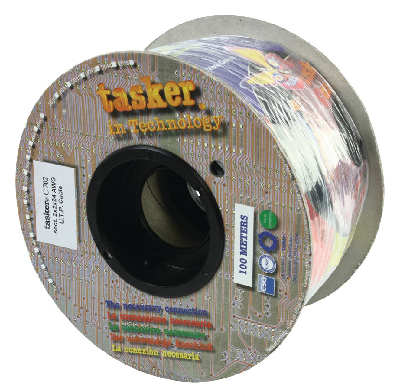 Network Cable CAT5e UTP Reel 100 m Grey Stranded