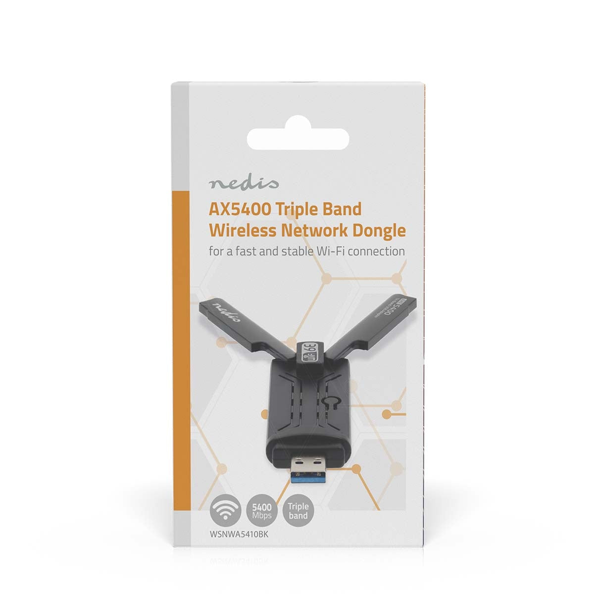 Network Dongle | Wi-Fi | AX5400 | 2.4/5/6 GHz (Triple Band) | USB3.0 | Wi-Fi speed total: 5400 Mbps | Windows 10 / Windows 11