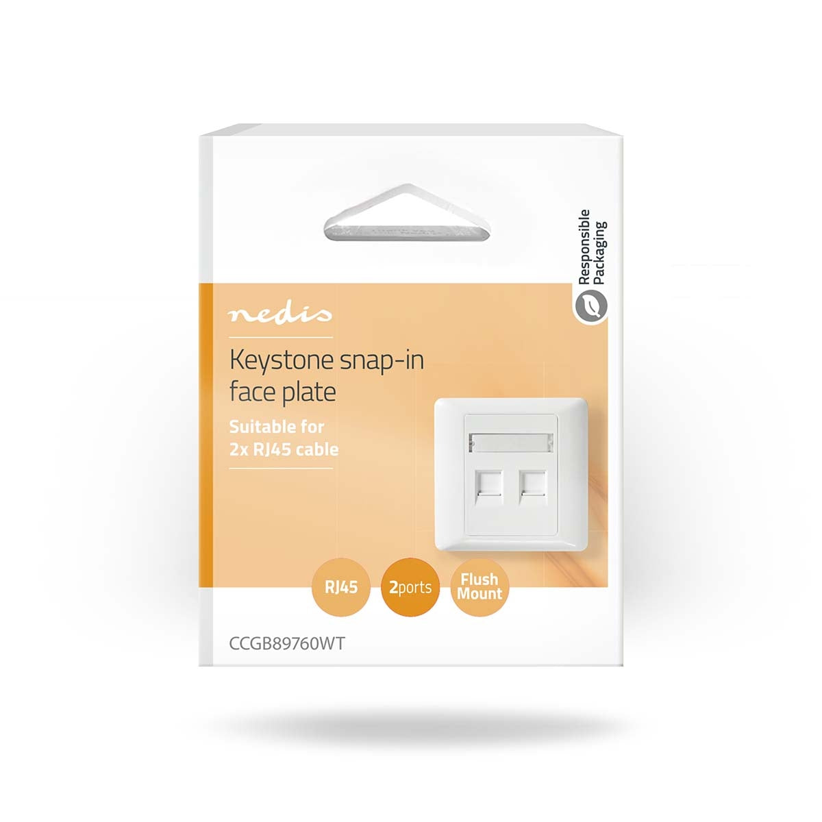 Network Keystone Face Plate | Face Plate RJ45 | 2 port(s) | ABS | White | Box